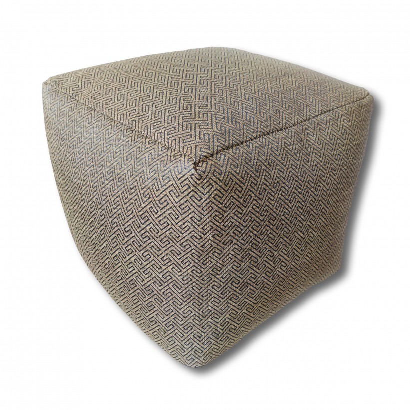 POUF MYKONOS NATUREL BROWN 40x40xΗ40 100% POLYESTER