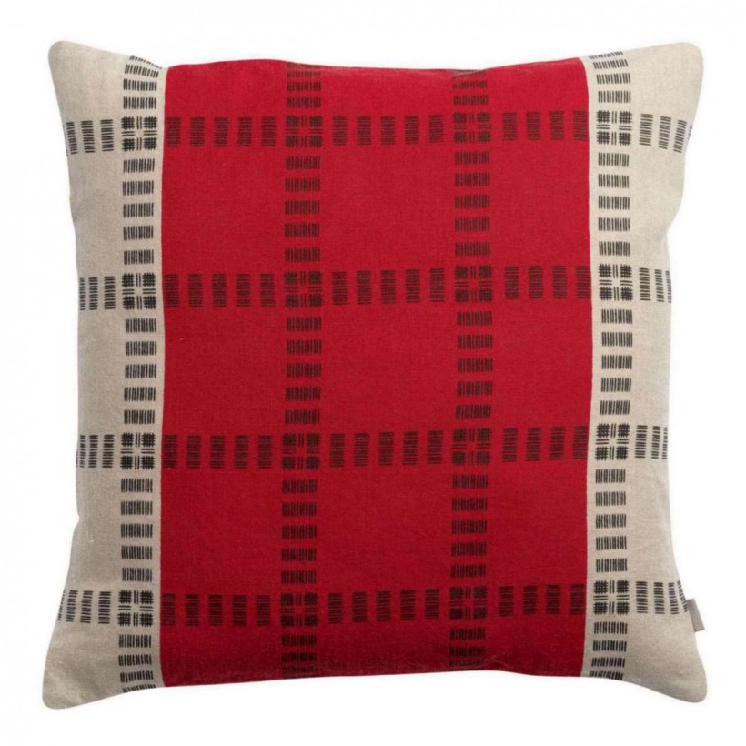 CUSHION VIVARAISE ZEFF EDEN GROSEILLE 45x45 100% LINEN