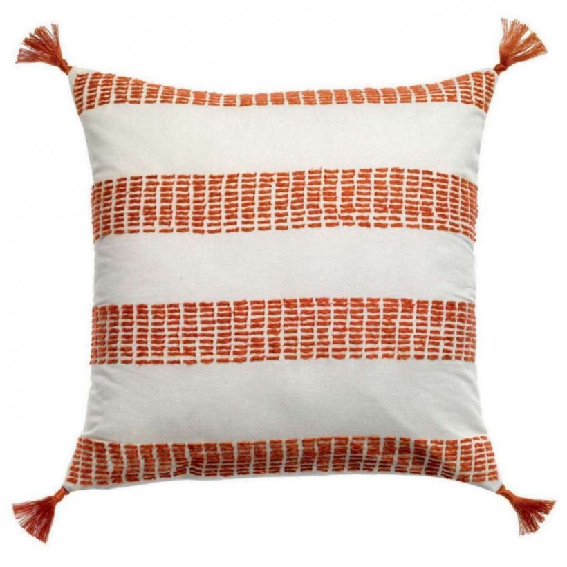 CUSHION VIVARAISE DIANA RAYURE MARMELADE 45×45 55% COTTON 45%LINEN