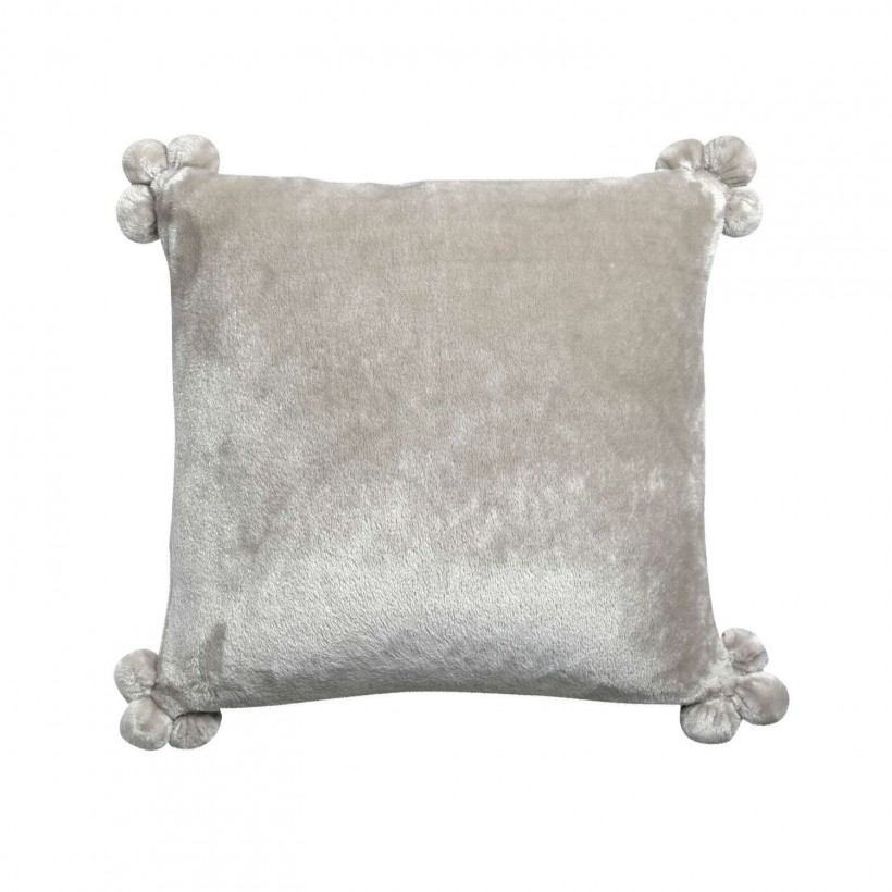 CUSHION VIVARAISE TENDER POMPONS PERLE 45×45 100% POLYESTER