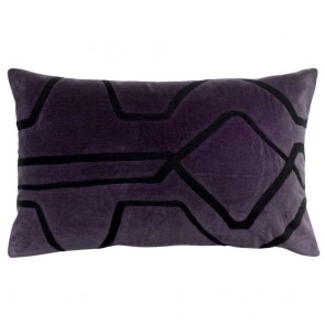 CUSHION VIVARAISE FARA BRODE RAISIN 40x65 100% VELVET COTTON