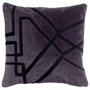 CUSHION VIVARAISE FARA BRODE  RAISIN 45x45 100% VELVET...