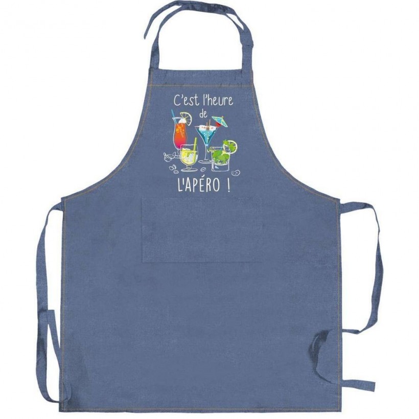 KITCHEN APRON WINKLER APERO PEPS JEANS 72x90 100% COTTON